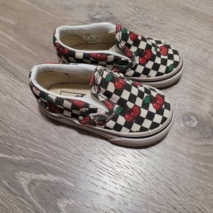 Cherry Checkered Slip On Vans